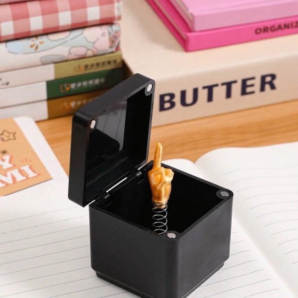 Black Jewelry Box with Gold Text with 🖕 - Picture 2 of 3